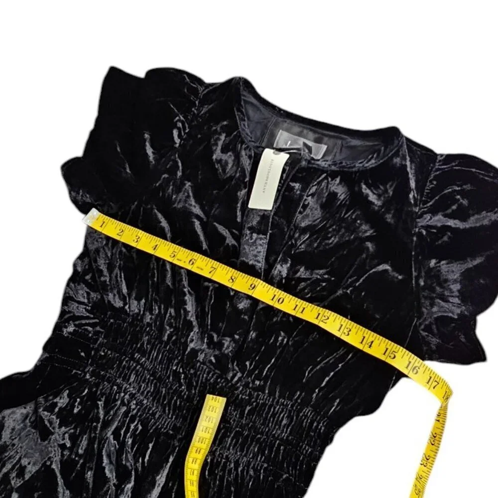 Anthropologie The Somerset Maxi Dress, Velvet Edition, Black, V-Neck, Size Small - Picture 7 of 7